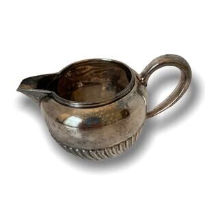 Vintage Wilcox Quadruple Silverplate Creamer Swirl Design 3 1/4"h x 6" d